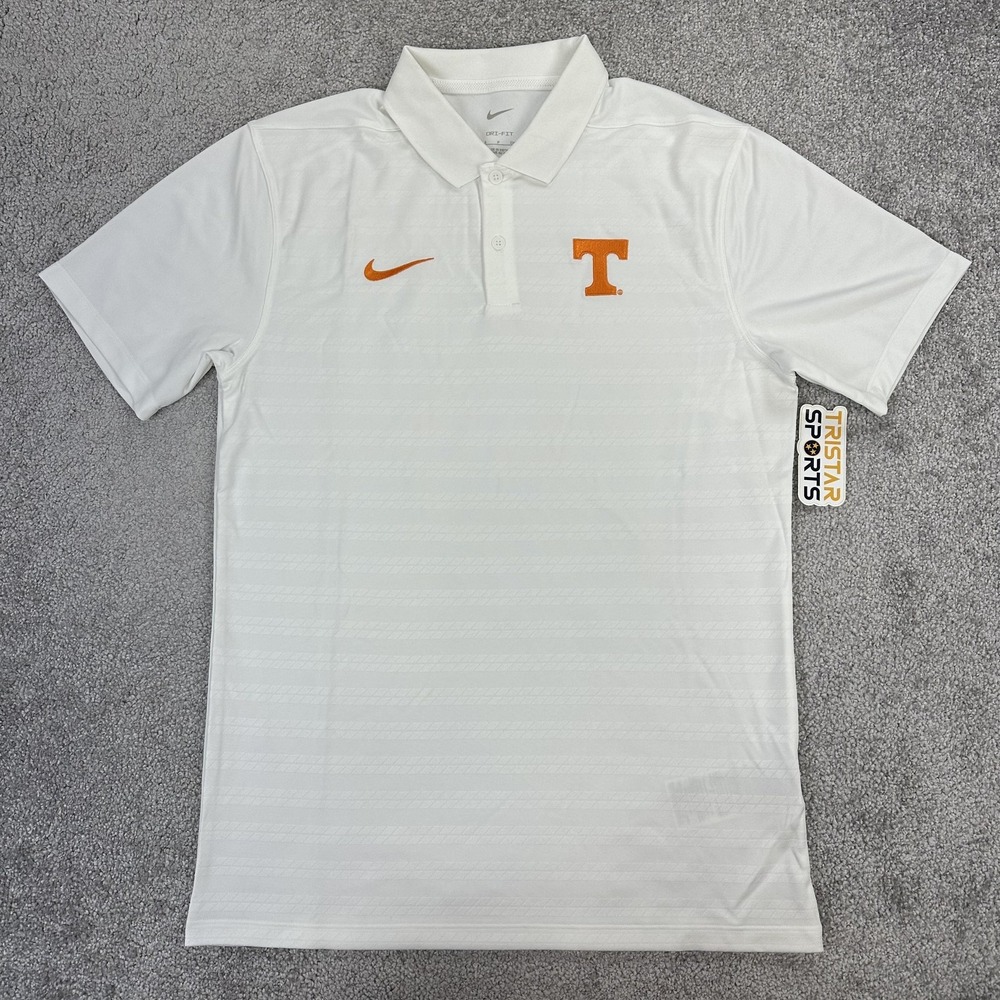Tennessee Volunteers Shirt Mens Small White Nike DriFit Sideline On Field Polo